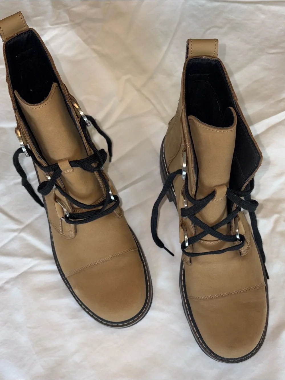 Sorel Waterproof Leather Bootie, size 10.5 Buff/Natural, Suede NWOTs